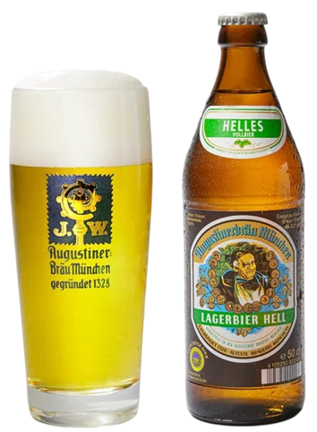 Augustiner Glas und Flasche