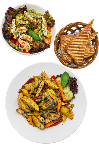 Fitness Salat und Fitness Teller im Sunset Restaurant & Bar