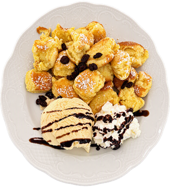Kaiserschmarrn mit Vanilleeis im Sunset Restaurant & Bar