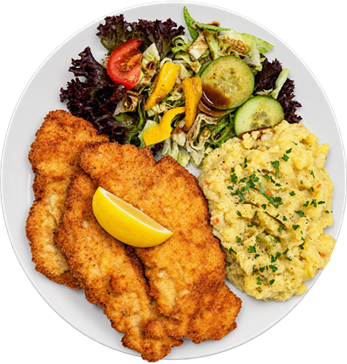 Puten Schnitzel im Sunset Restaurant & Bar